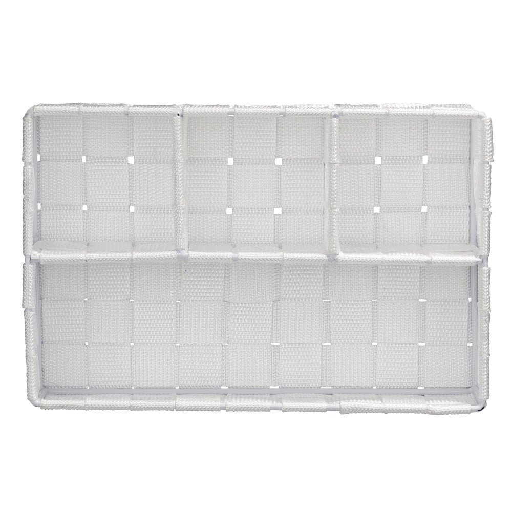 WENKO Adria Aufbewahrungskorb – Kunststoff – Weiss – 260 × 65 × 170 mm