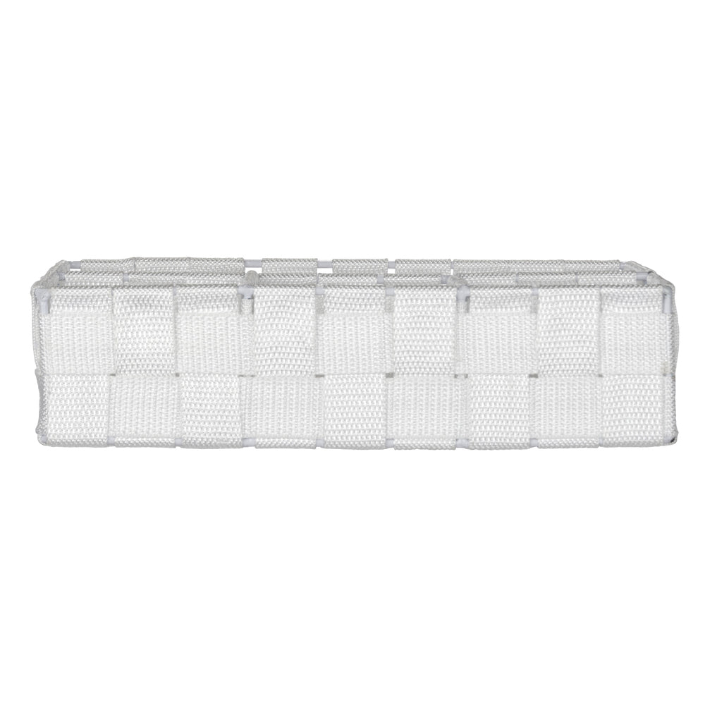 WENKO Adria Aufbewahrungskorb – Kunststoff – Weiss – 260 × 65 × 170 mm
