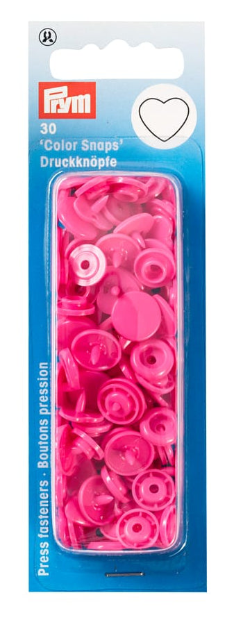 Prym Knöpfe Ø 12,4 mm – Kunststoff (POM), Rosa, 30 Stück