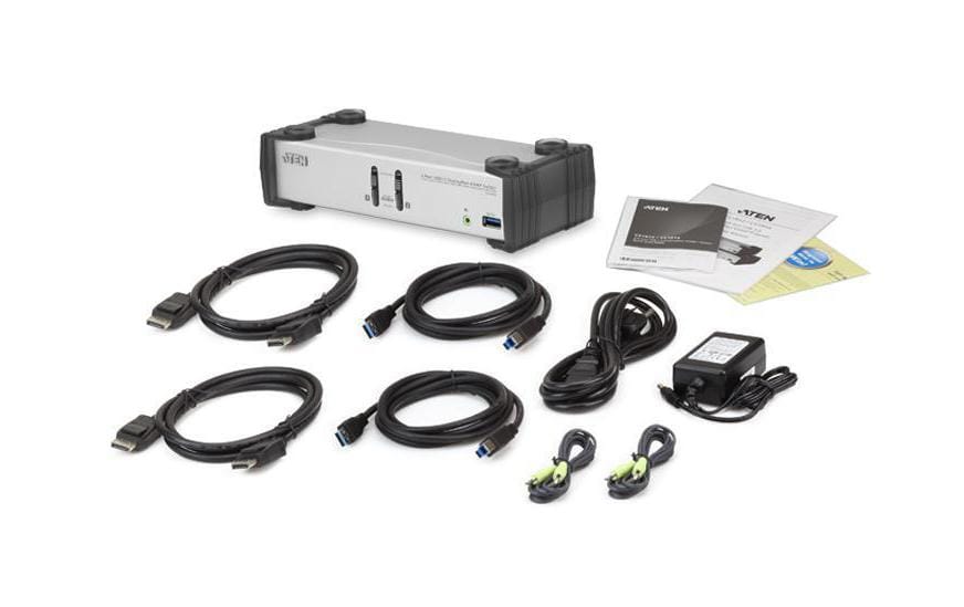 ATEN CS1912 – KVM-Switch 2×1, DisplayPort/USB 3.2 Gen 1/Audio, 4K (3840 × 2160), HDCP, Hot-Plug