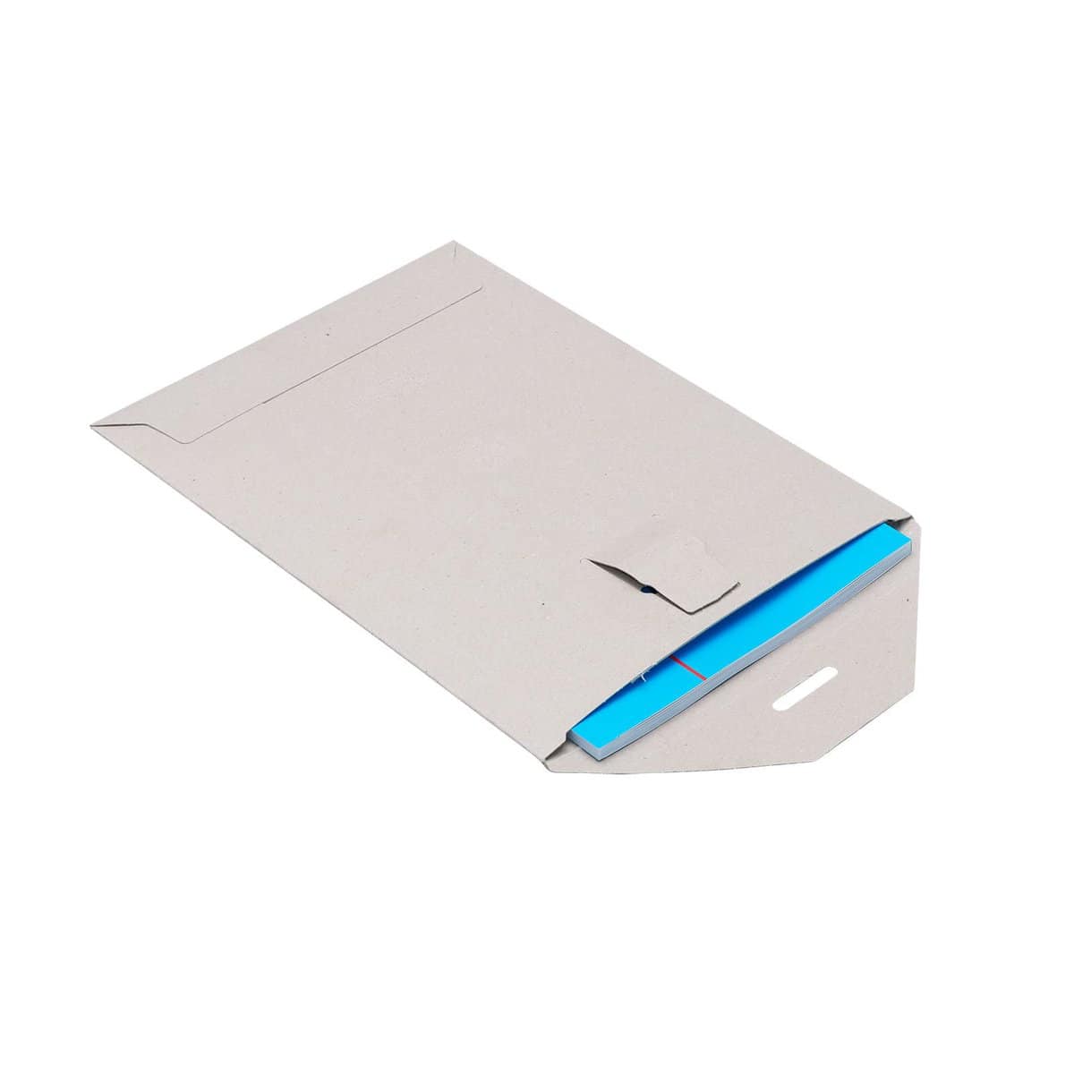 Brieger Rillco Karton-Versandtasche – 215 × 270 mm, Zungen, Karton, Grau, für 155 × 210 mm – 1 Stk.