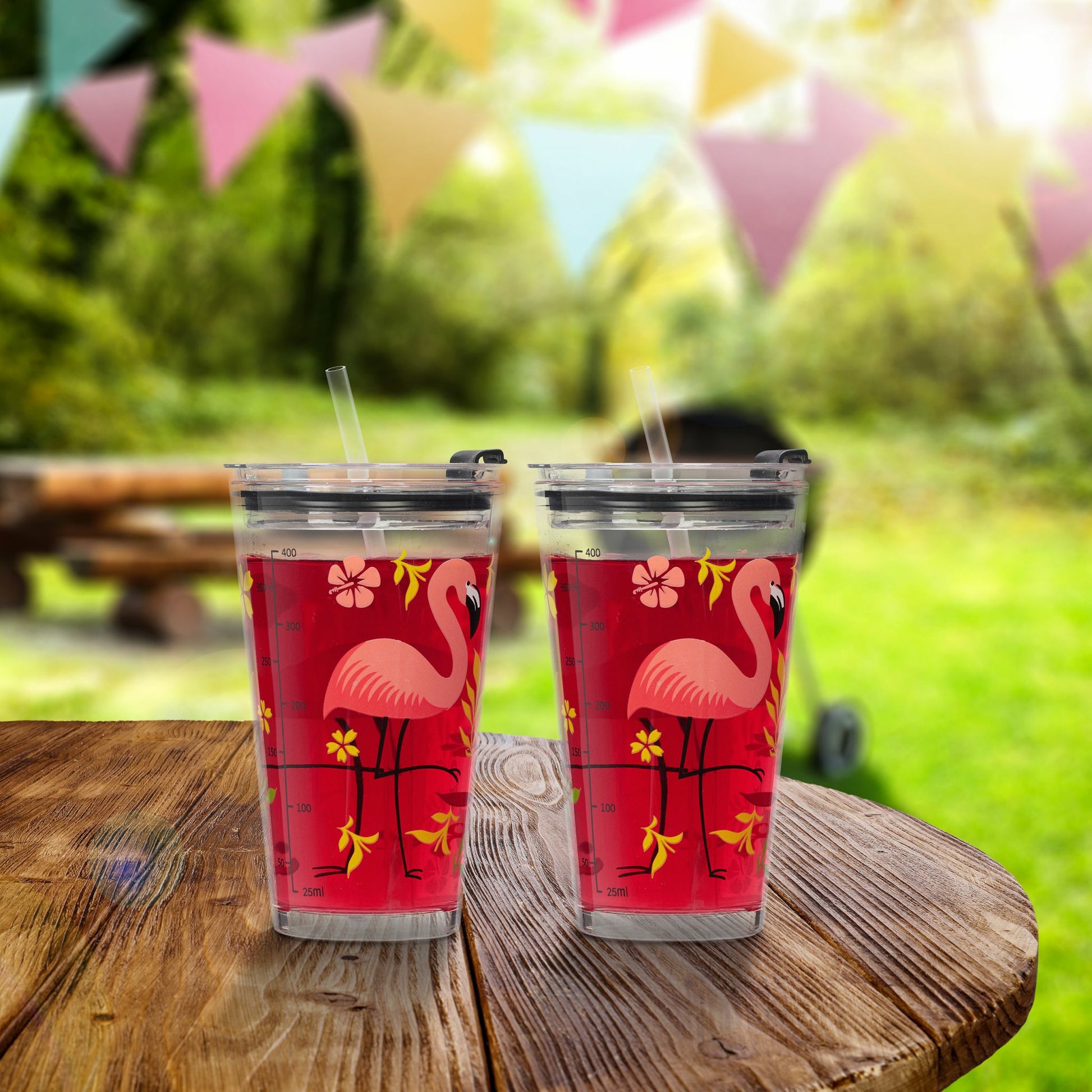 Relaxdays Trinkglas – 450 ml, Kunststoff, Grün, spülmaschinenfest