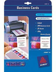 Avery Visitenkarten, 85 × 54 mm – A4, 8 pro Blatt – 200 Karten – FSC-zertifiziert, beidseitig bedruckbar