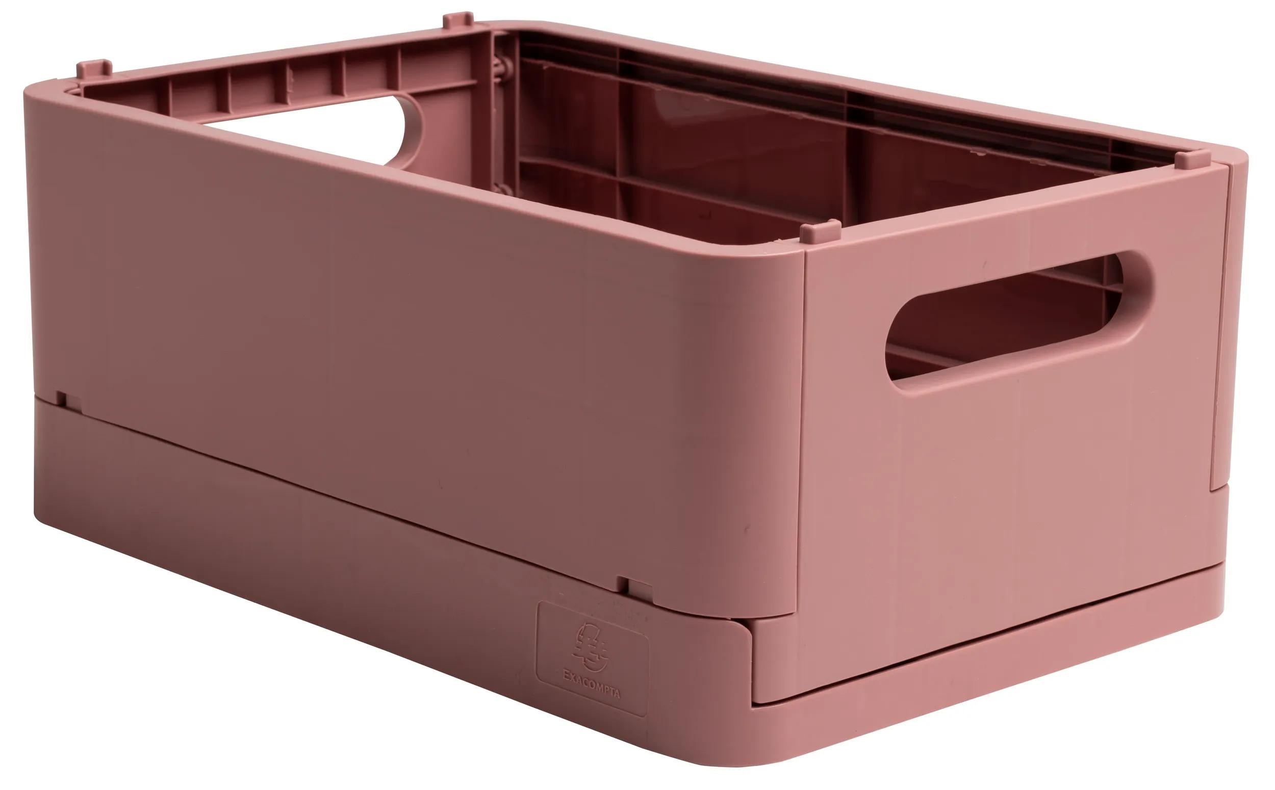 Exacompta Aufbewahrungsbox – Polypropylen – Rosa (stapelbar, mit Griffmulden) – 276 × 120 × 188 mm