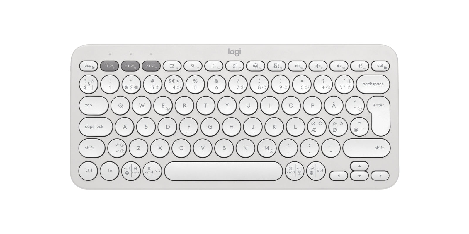 Logitech Pebble Keys 2 K380s – Tastatur – Mini – Schere – Bluetooth & 2,4 GHz (Logi Bolt) – Weiss