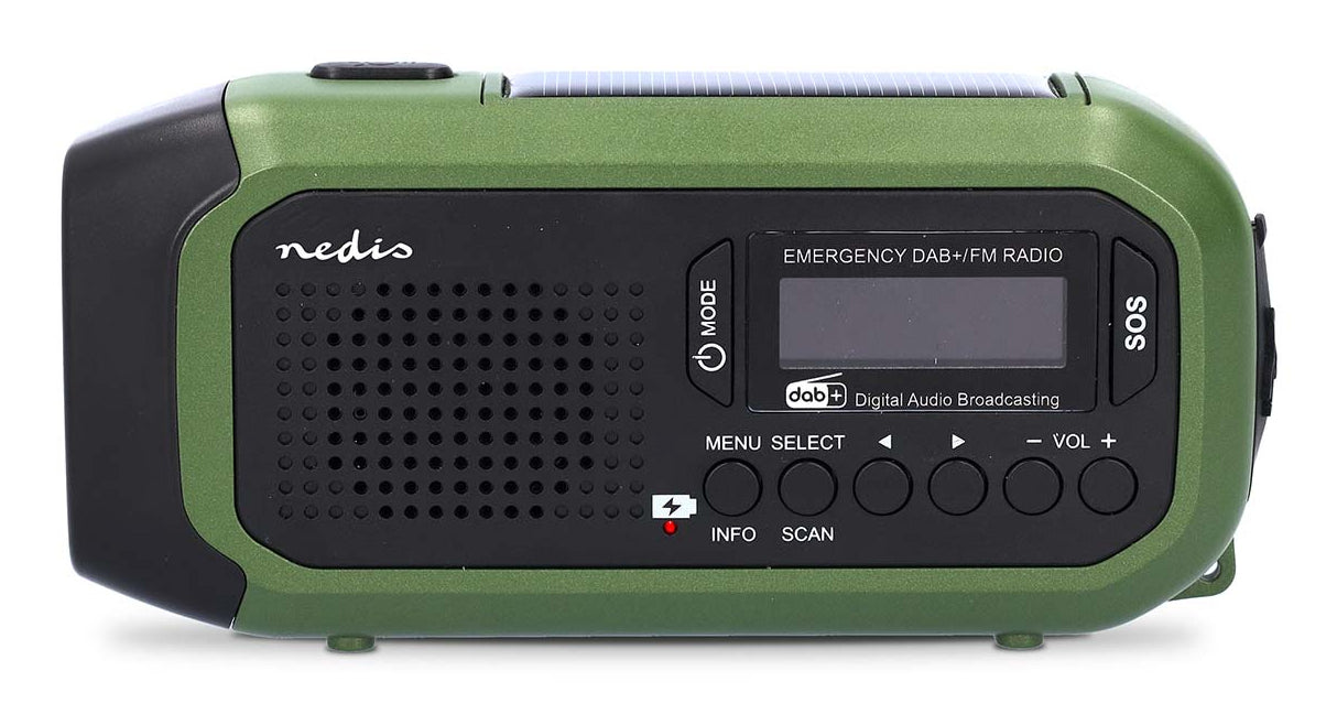 Nedis Notfallradio – Tragbares DAB+ Radio, UKW, 15 h Akku – Grün/Schwarz