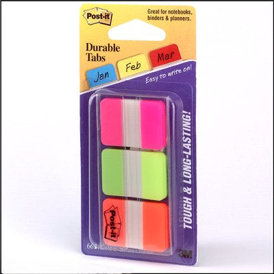 3M Post-it Index Strong Register – 25,4 × 38 mm, Kunststoff, farbig, unbedruckt, extra stark