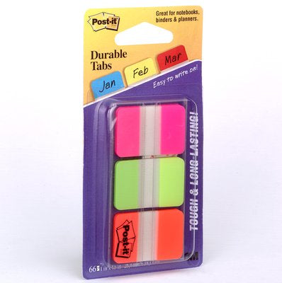 3M Post-it Index Strong Register – 25,4 × 38 mm, Kunststoff, farbig, unbedruckt, extra stark