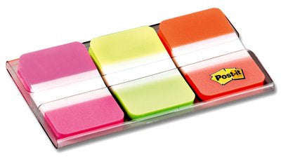 3M Post-it Index Strong Register – 25,4 × 38 mm, Kunststoff, farbig, unbedruckt, extra stark