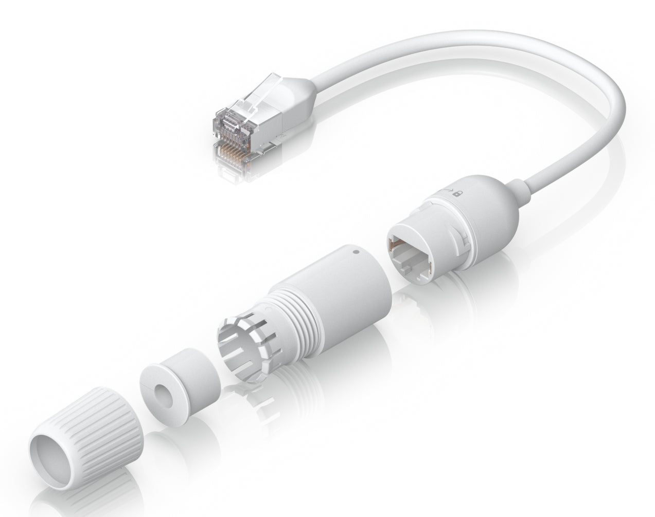 Ubiquiti Patchkabel – Cat6a F/UTP (FTP), 0,185 m, Weiss, RJ-45, 2er-Pack
