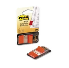 Post-It Register – 25 × 43 mm, Kunststoff, orange, mit Dispenser, rückstandsfrei ablösbar