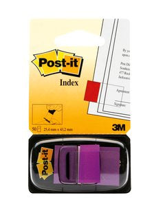 Post-it Indexstreifen – 25,4×43,2 mm – Violett, 50 Stück, mit Dispenser