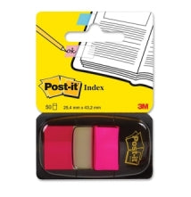 Post-It Index Register – 25 × 43 mm, Kunststoff, Pink, unbedruckt, mit Dispenser, rückstandsfrei ablösbar