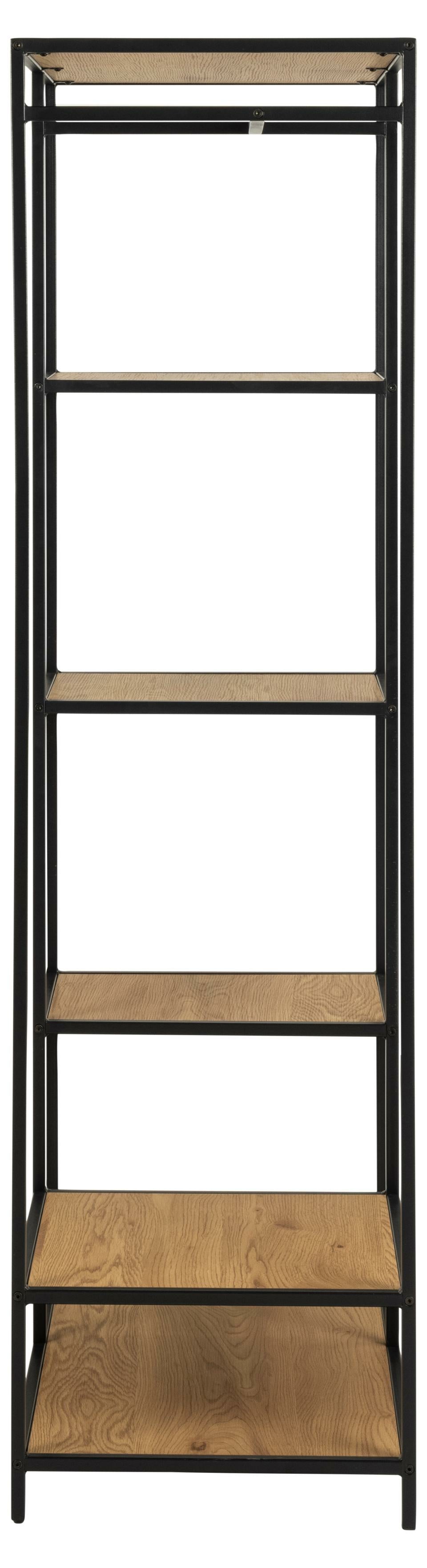 Actona Garderobe mit Schuhregal – MDF/Holz, Schwarz/Eiche, 5 Regale, 77 × 45 × 165 cm