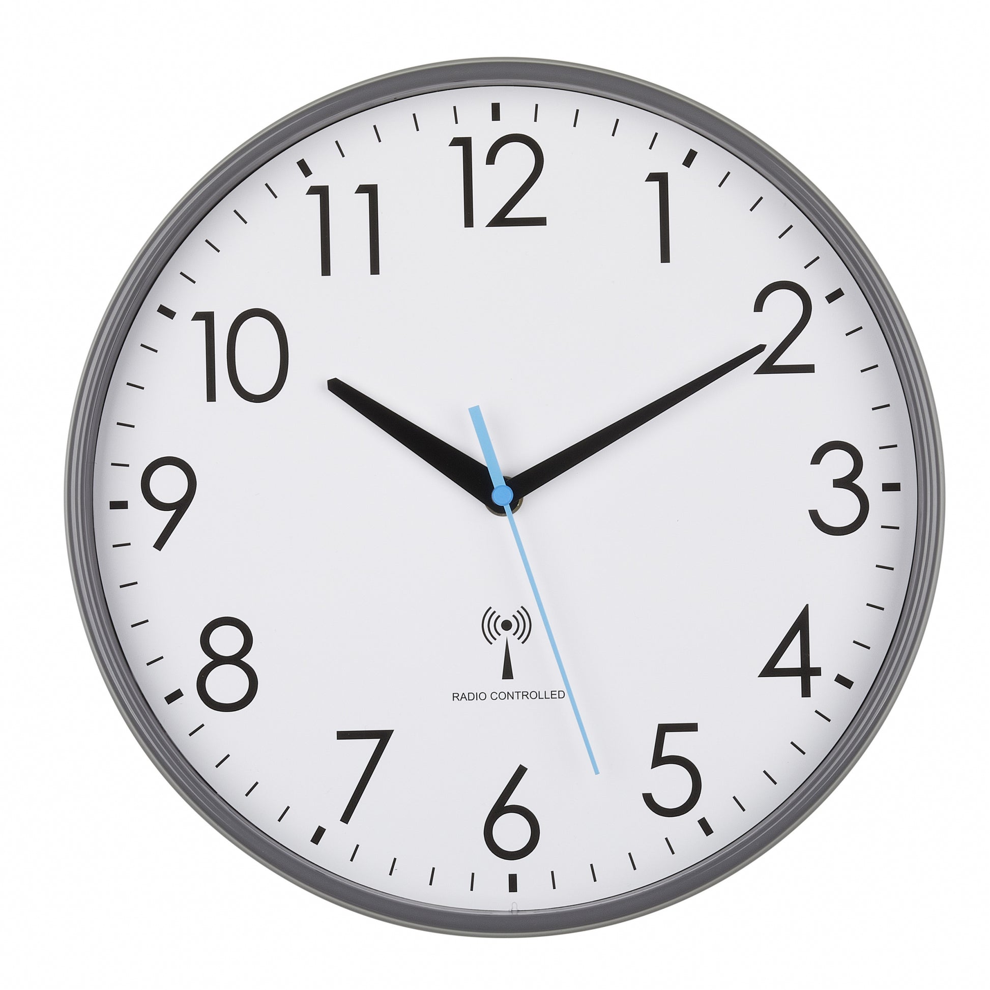 TFA-Dostmann TFA Dostmann Wanduhr – Funk, analog, Ø 30 cm, Grau, Kunststoff