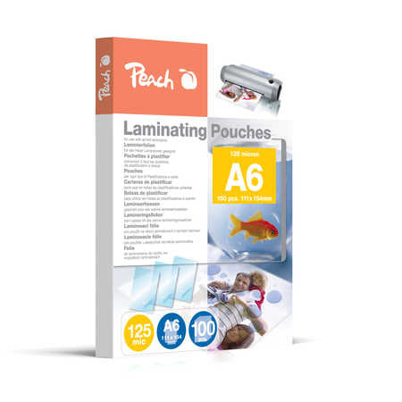 Peach Laminierfolien A6 – 125 µm, glänzend, 100 Stück