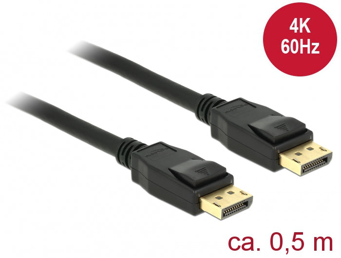 DeLOCK DisplayPort Kabel DP 1.2 4K 60 Hz – 0,5 m