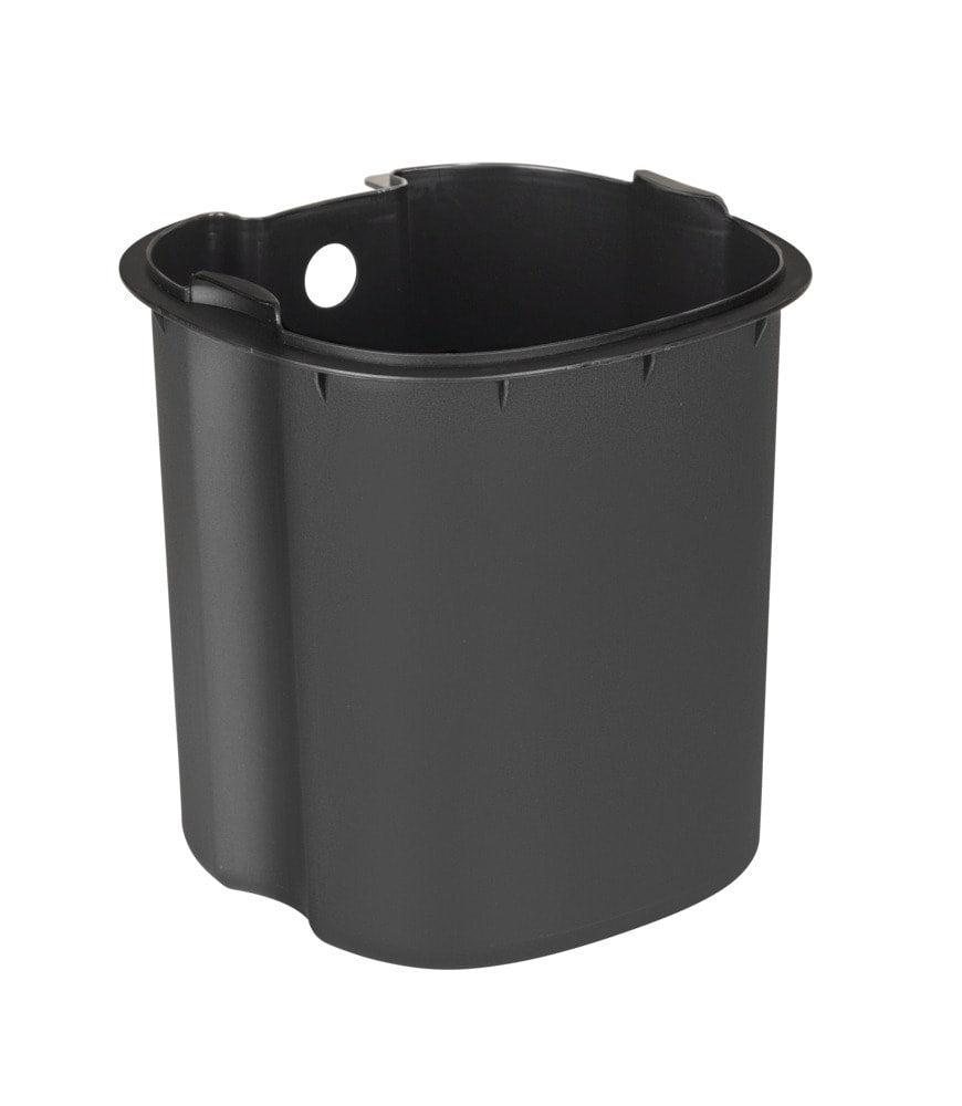 WENKO Tisch-Abfallbehälter Fianema – 3 l – mit Deckel – Stahl, schwarz – B × H × T 170 × 235 × 210 mm