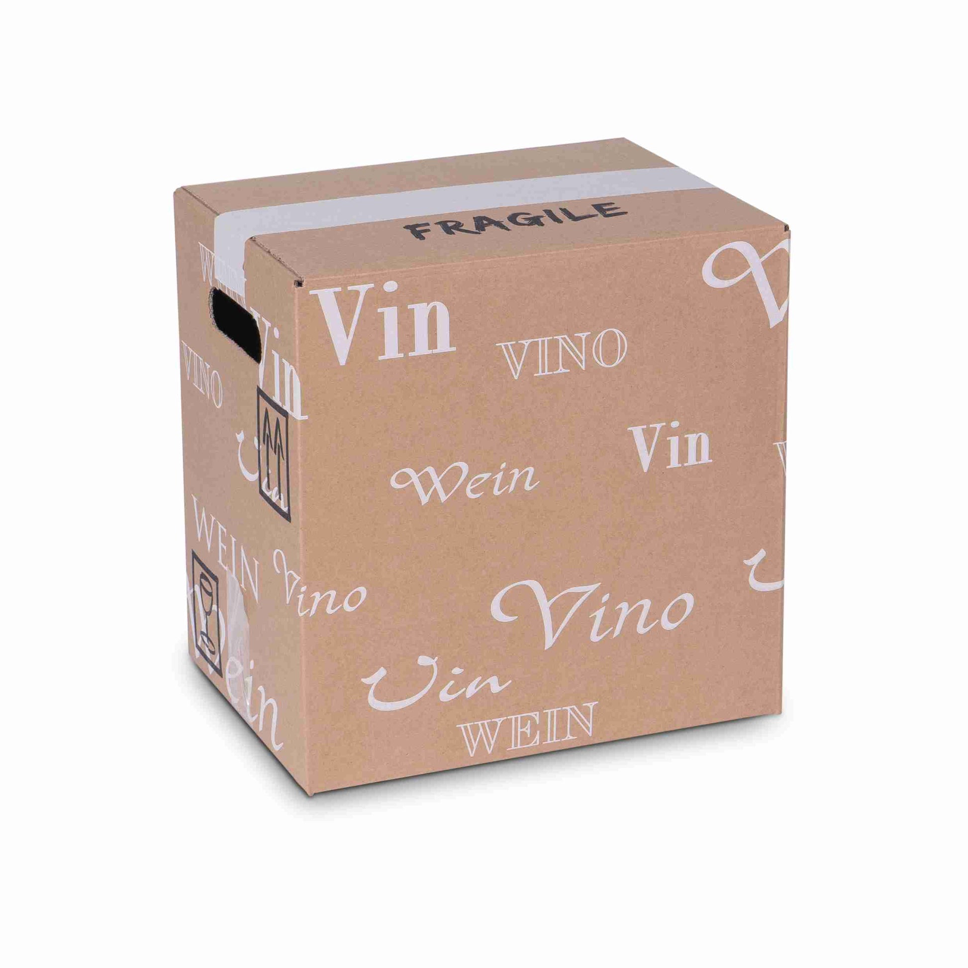 Model Trans-Scripto Weinversandkarton – für 12 × 0,5 l, max. 270 mm & Ø67 mm – 270 × 201 × 271 mm, braun – 1 Stk., ab 100 Stk.