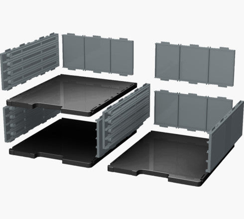 Exacompta MODULODOC Schubladenelement – Tragkraft bis zu 5 kg, für A4+, schwarz/grau, B 363 × H 135 × T 305 mm