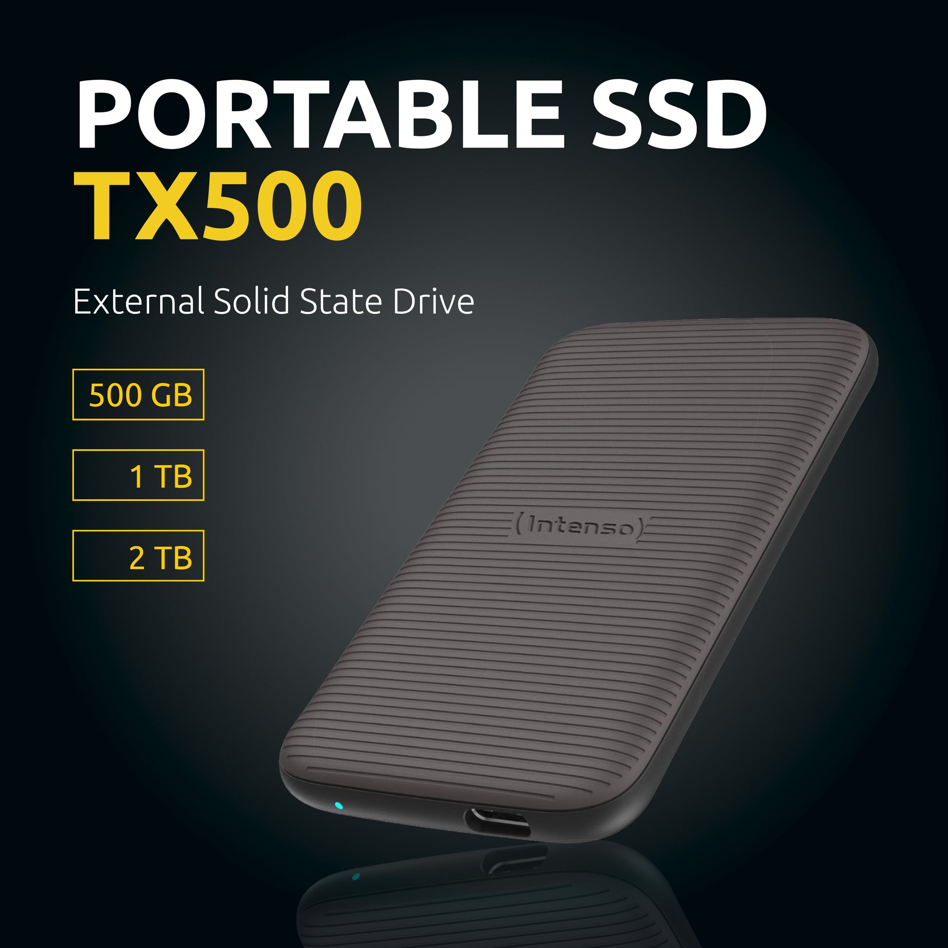 Intenso TX500 – 2 TB SSD NVMe, USB 3,2 Gen 2, 1 000 MB/s, Braun