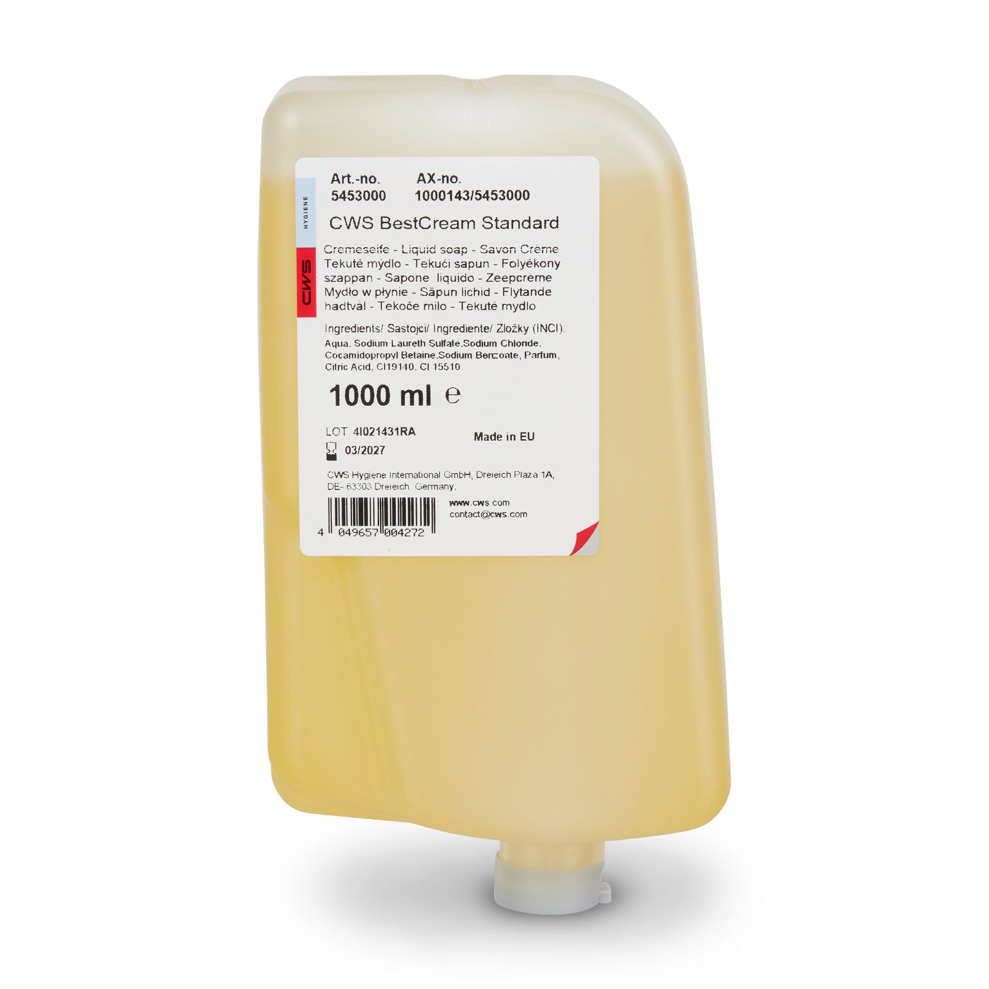 Cws Handseife Flüssig ParadiseLine Best Cream Standard – Zitronenduft – 12 × 1 l