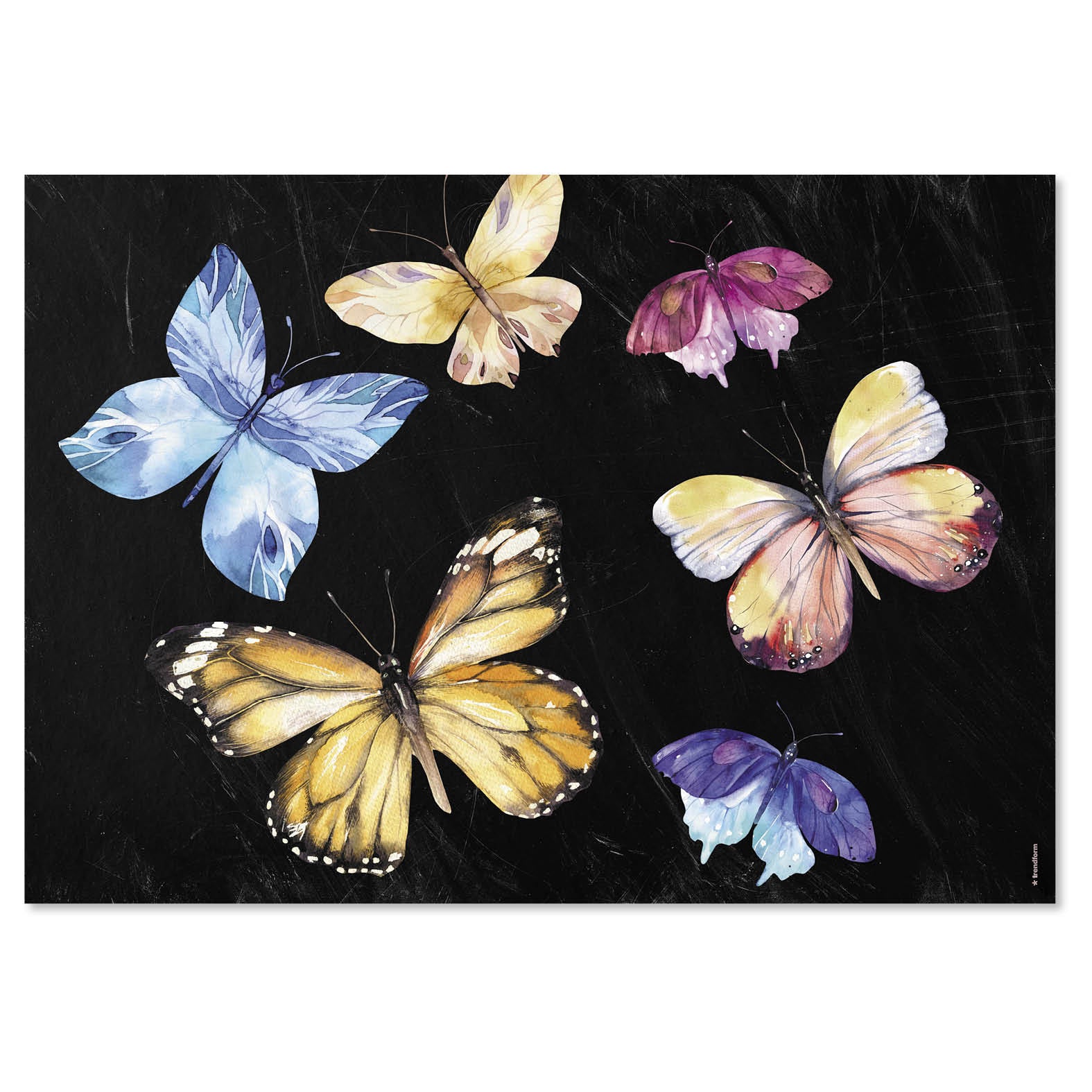 Trendform Tischset Fly Away – Papier, Schmetterlingsmotiv, 42 × 29,7 cm – 48 Stk.