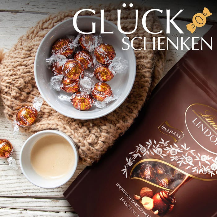 Lindt Lindor Schokoladenkugeln – Haselnuss – 80 Stück, 1 kg