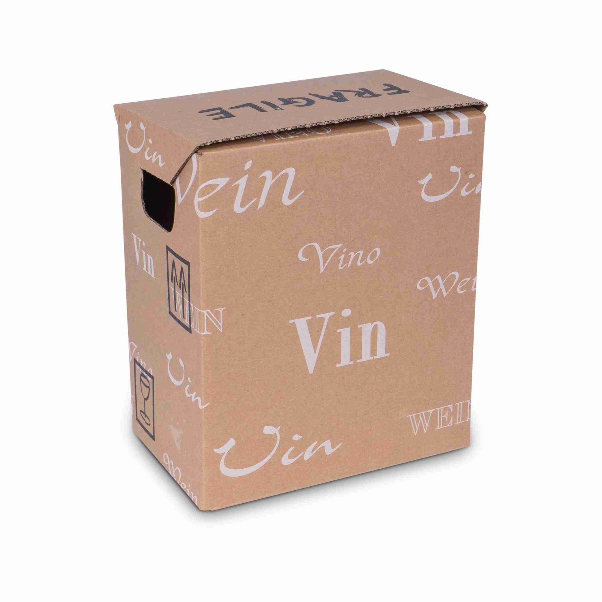Model Weinversandkarton – für 6 × 0,7 l, max. 292 mm & Ø83 mm – 252 × 168 × 287 mm, braun, Automatikboden – 1 Stk., ab 400 Stk.