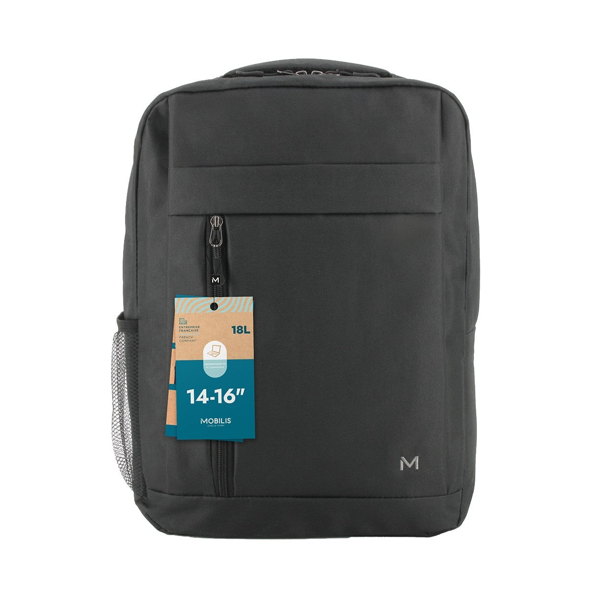Mobilis Essential Notebook-Rucksack bis 16" – 18 l – Schwarz