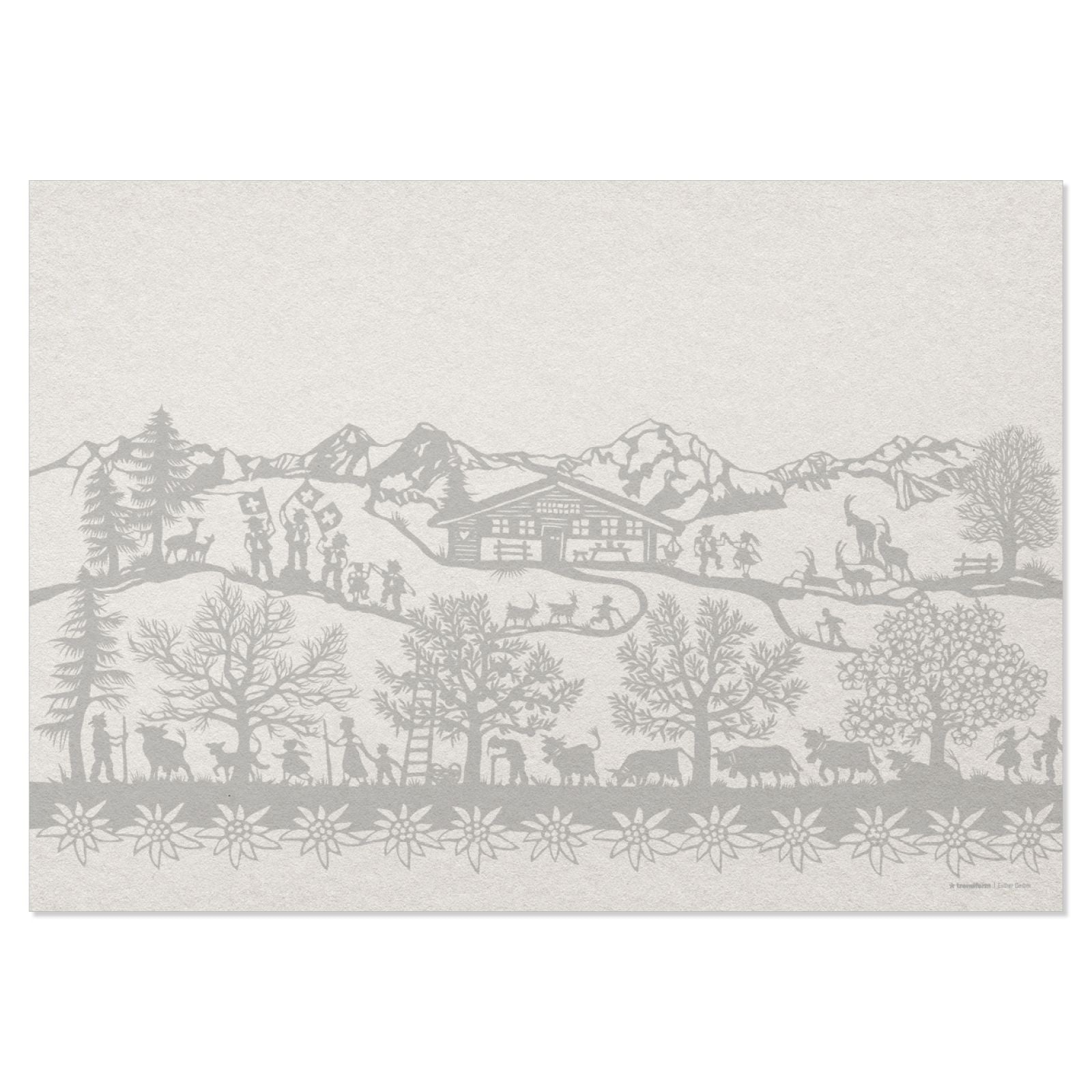 Trendform Tischset SWISS Tradition 9, Papier/Karton, Waldmotiv – 42 × 29,7 cm – FSC – 48 Stk.