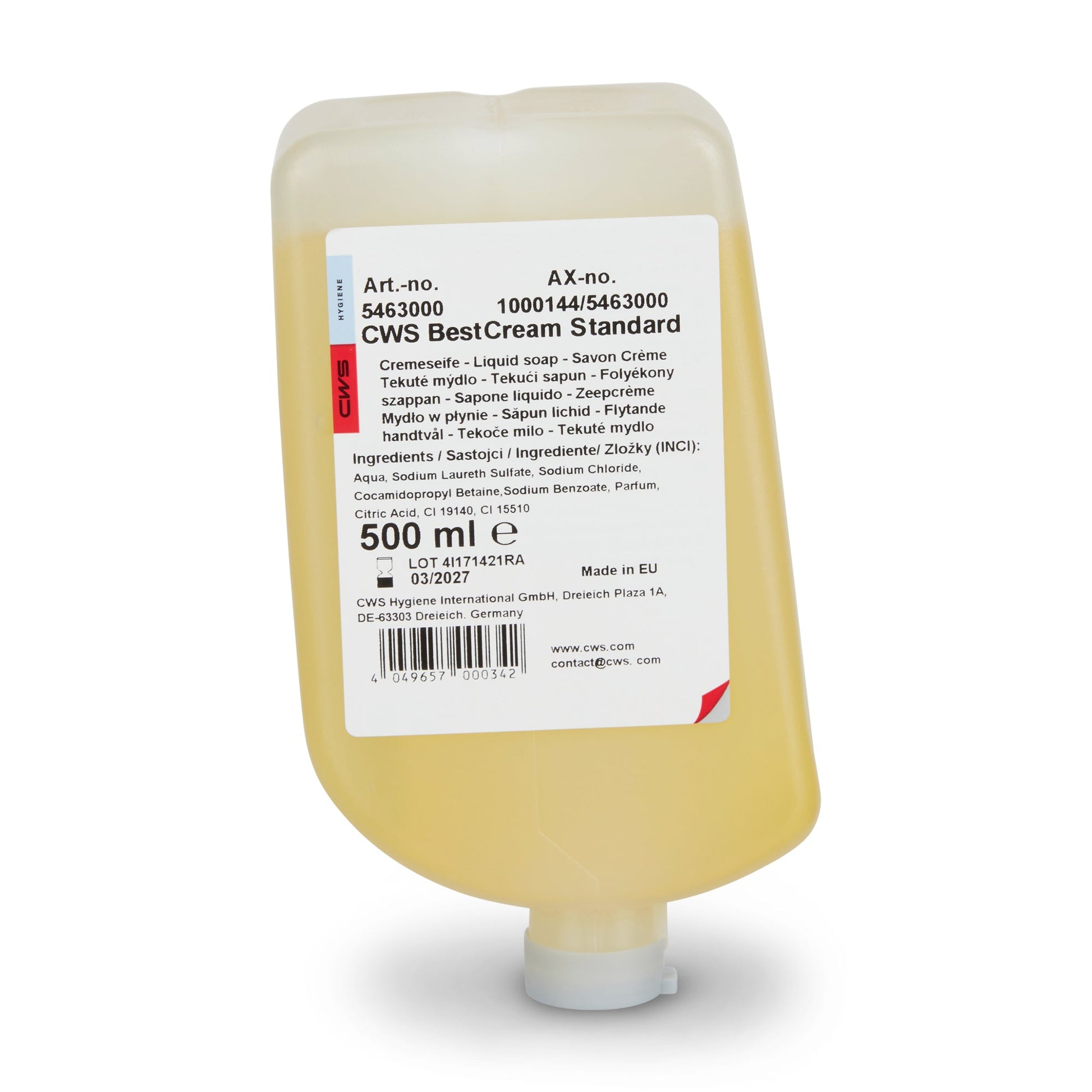 Cws Handseife Flüssig ParadiseLine Best Cream Standard – Zitronenduft – 12 × 500 ml