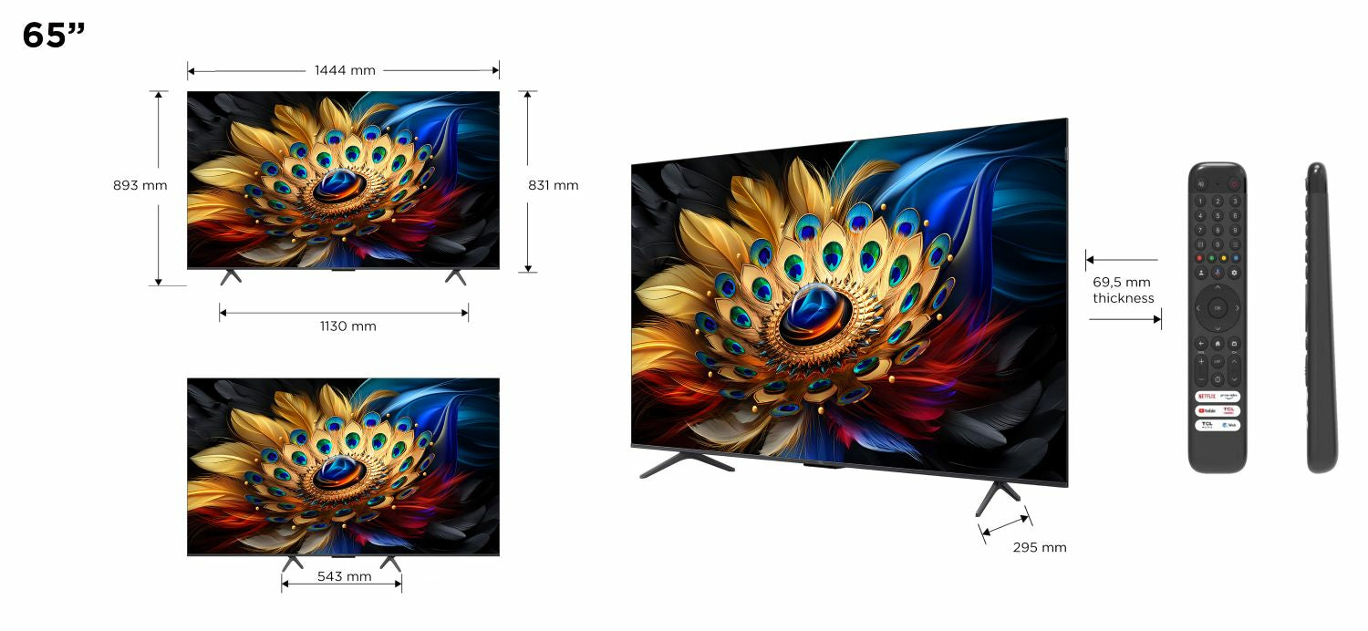 TCL 65C655 – 65" QLED UHD 4K, Google TV, Dolby Vision (2024)
