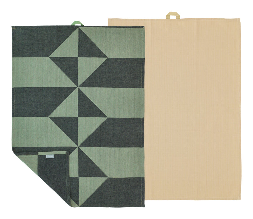 Södahl Geschirrtuch Twist – 50 × 70 cm, Grün, Baumwolle, 2er-Set, OEKO-TEX