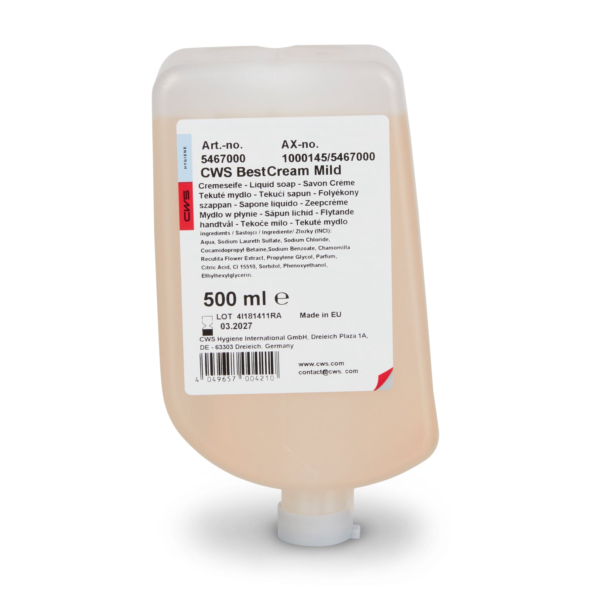 Cws Seifencreme ParadiseLine Best Cream Mild – 0,5 l, 12er-Pack