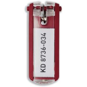 Durable Schlüsselschild Key Clip – rot, Kunststoff, Beschriftungsfeld, 6 Stk. – für Key Box Code 36