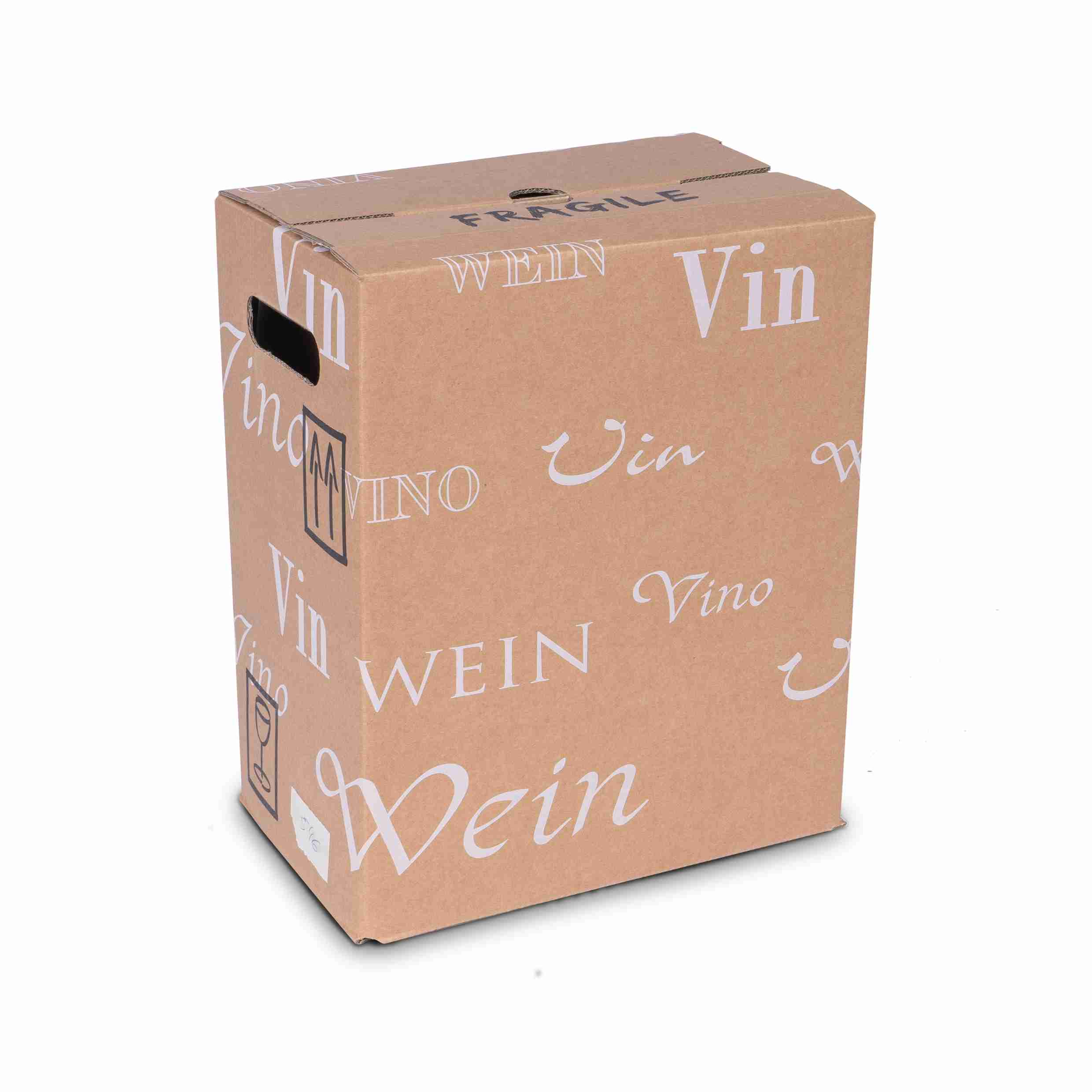 Model Weinversandkarton – für 6 × 0,75 l, max. 330 mm & Ø82 mm – 249 × 167 × 296 mm, braun, Wellkarton – 1 Palette (640 Stk.)