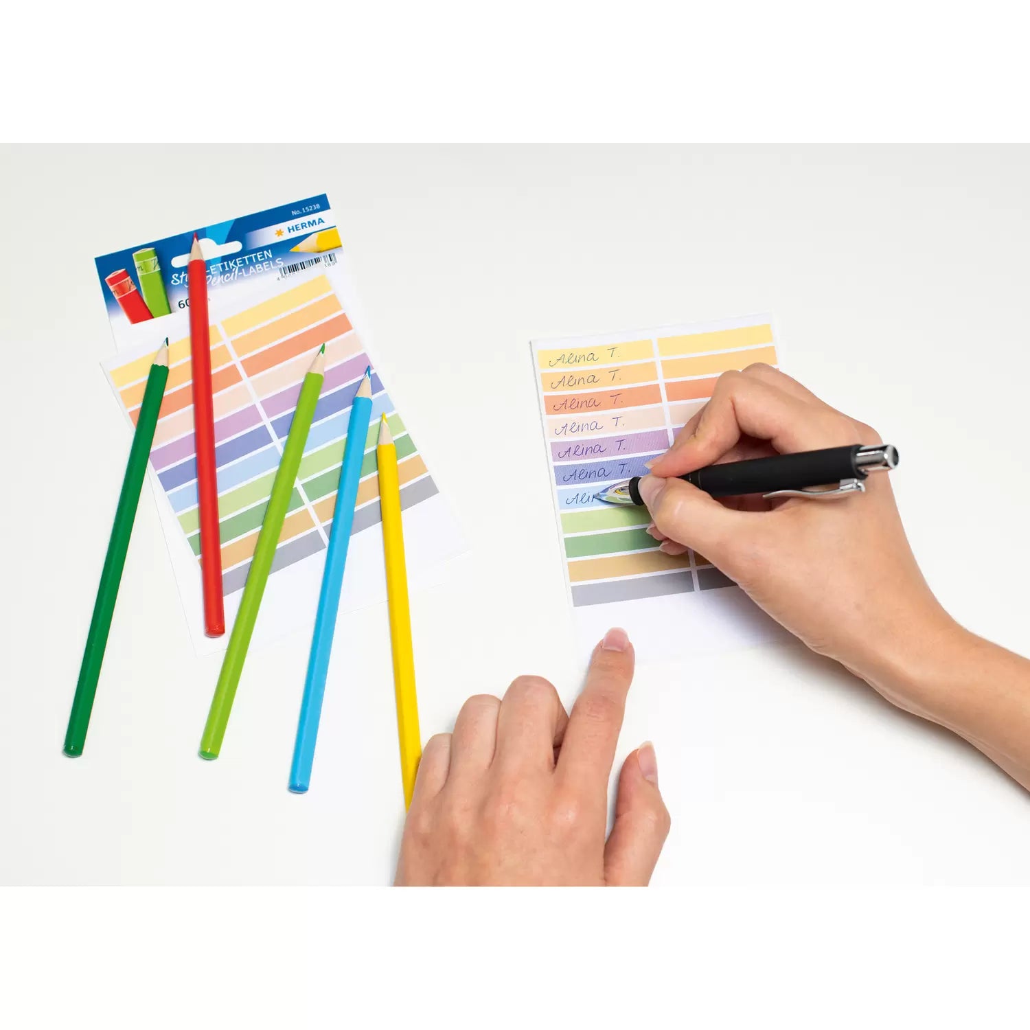 HERMA Haftetiketten – rechteckig 46 × 10 mm, permanent, mehrfarbig, Papier, 60 Stk.