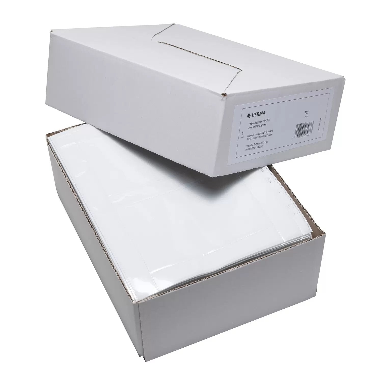 HERMA Sichtmappe 10×15 cm – 250 Hüllen, Weiss