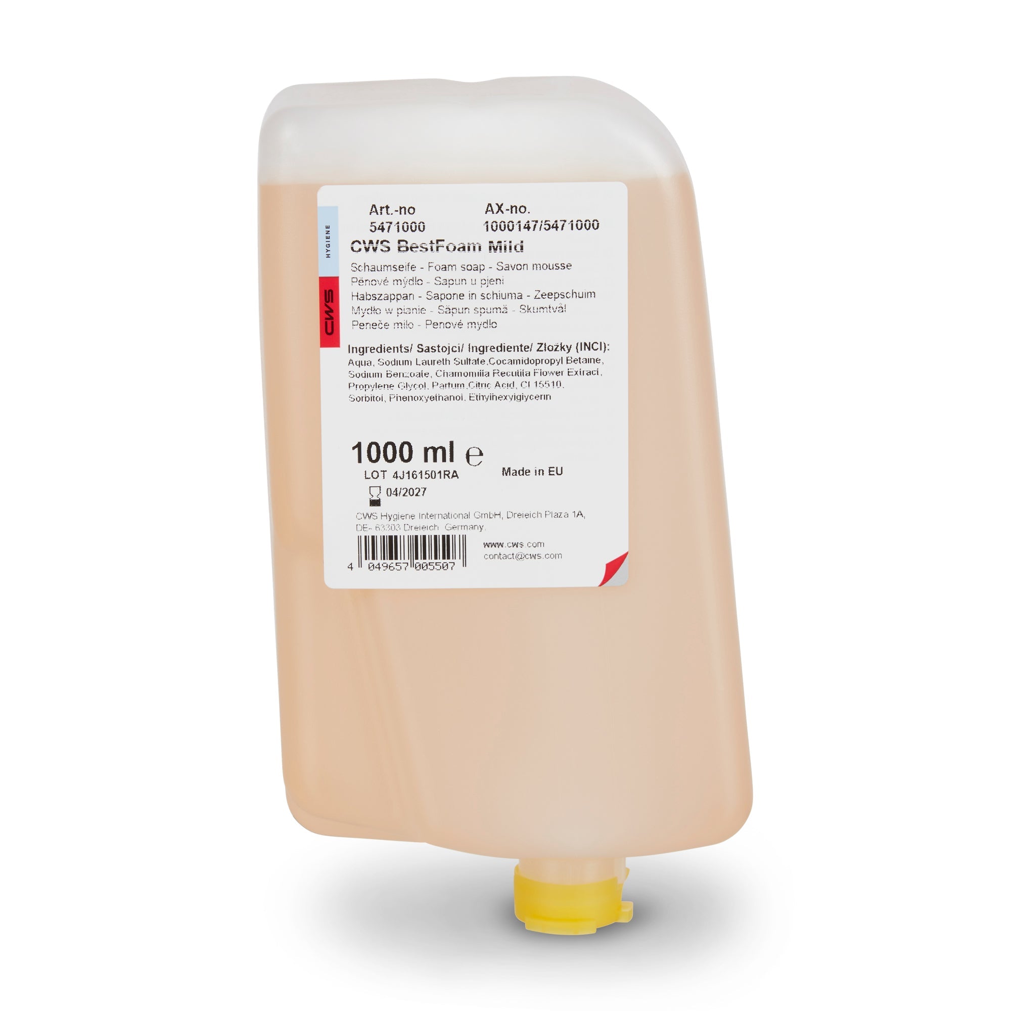 Cws Schaumseife Nachfüllung – 1000 ml – mild, blumig – für Seifenspender