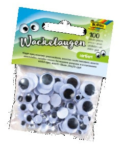 Folia Wackelaugen – 100 Stück – Weiss