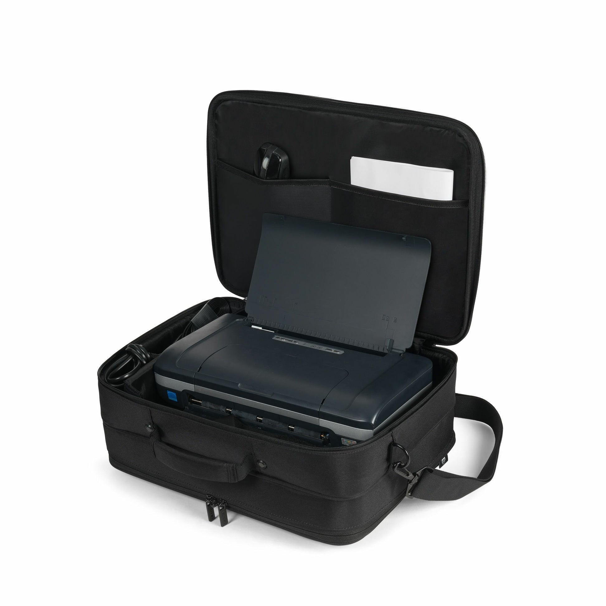 DICOTA Notebook-Tasche für bis 16" – wasserabweisend, Trolley-Haltegurt – Schwarz
