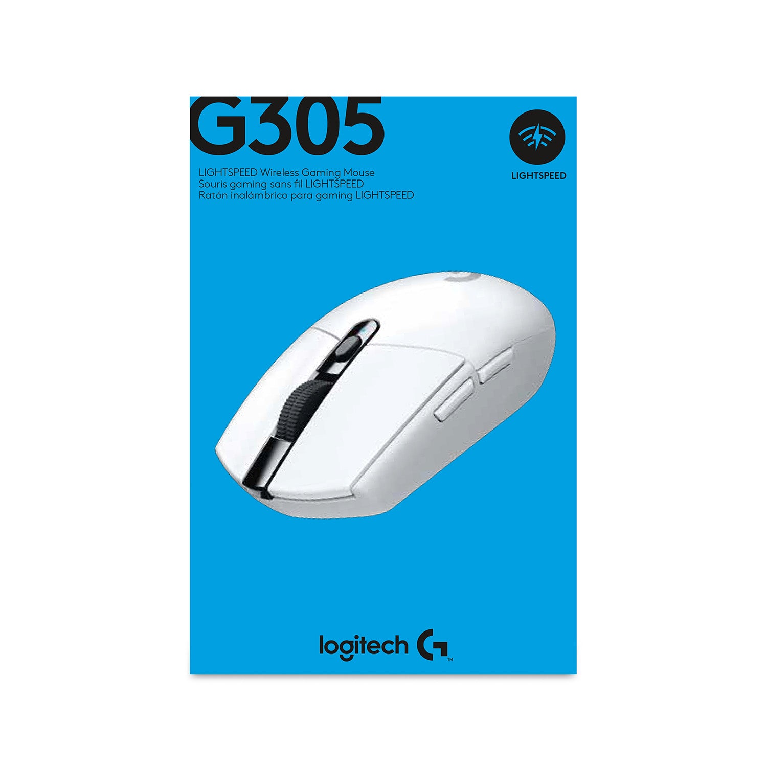 Logitech G G305 – Gaming-Maus – Kabellos (Bluetooth/2,4 GHz), 12000 DPI, RGB-Beleuchtung, rechts, Weiss