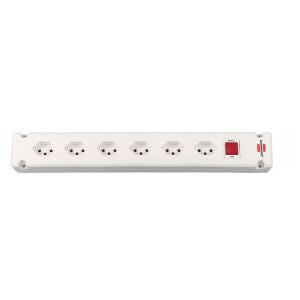 Brennenstuhl Bremounta – Steckdosenleiste, 6× T13, mit Schalter, ohne Kabel, Stecker T12