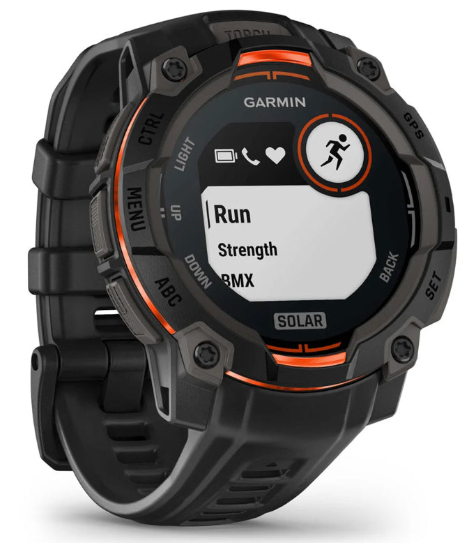 Garmin Instinct 3 Solar – GPS-Smartwatch – 45 mm, NFC, Schwarz/Anthrazit, 22 mm Sportarmband
