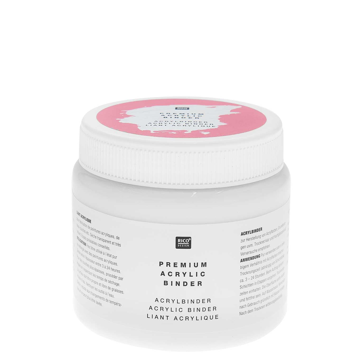 Rico Design Acrylbinder – Transparent, glänzend – 500 ml, Topf