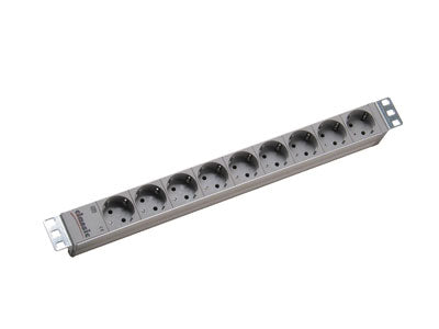 Bachmann Rack-PDU – 9×CEE7/3, 2,0 m, 19" 1U – Aluminium