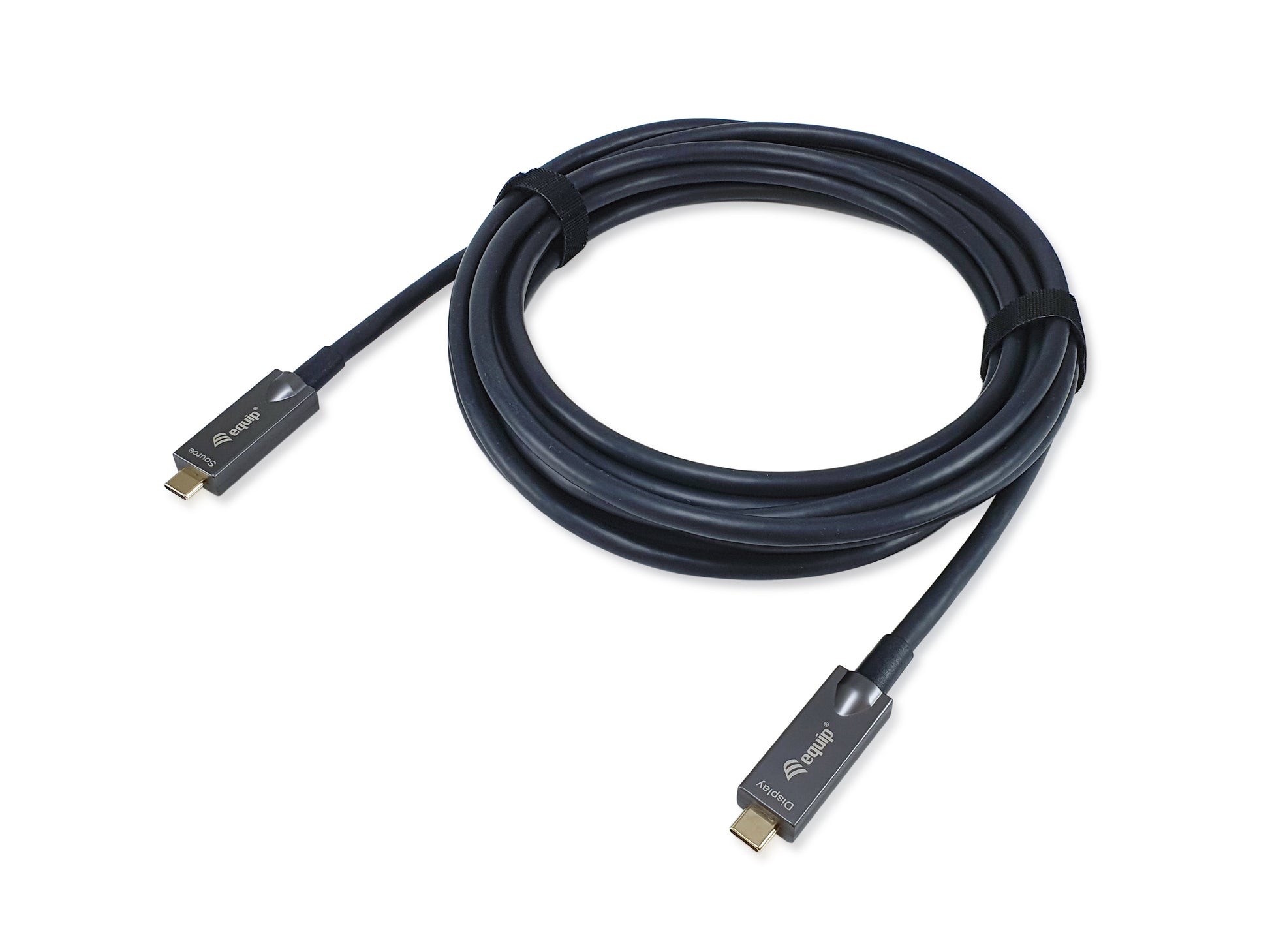Equip USB-C auf USB-C Kabel – USB 3.2 Gen 2 (10 Gbit/s) – 15 m – PD 60 W – 4K/60 – aktiv/optisch – Schwarz