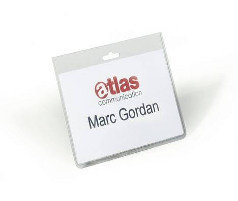 Durable Namensschild – 90 × 60 mm, Kunststoff, transparent – 20 Stück