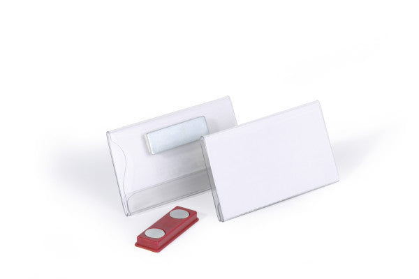 Durable Namensschild – 75 × 40 mm, transparent, Kunststoff – 25 Stk